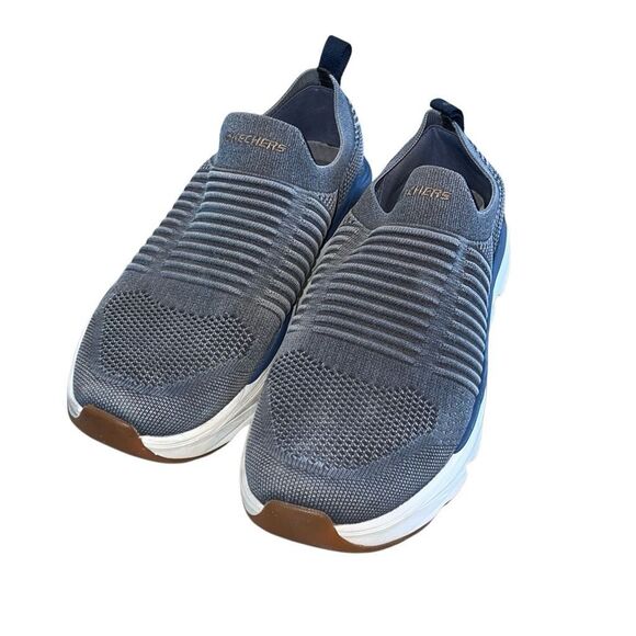 Skechers Mens Delmont Jenko Relaxed Fit Slip On‎ Shoes Navy Size 9.5